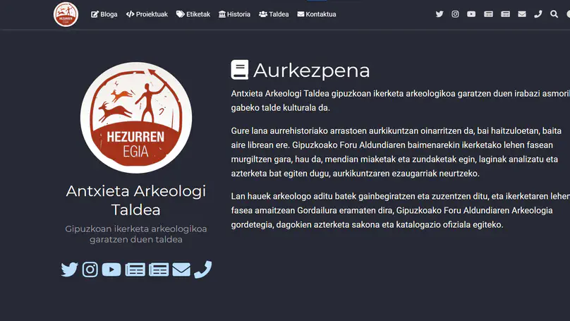 Antxieta Arkeologi Taldea Webgunea