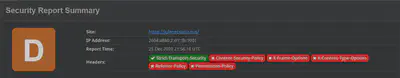 Security Headers Report Summary