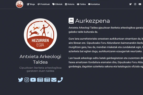 Antxieta Arkeologi Taldea Webgunea