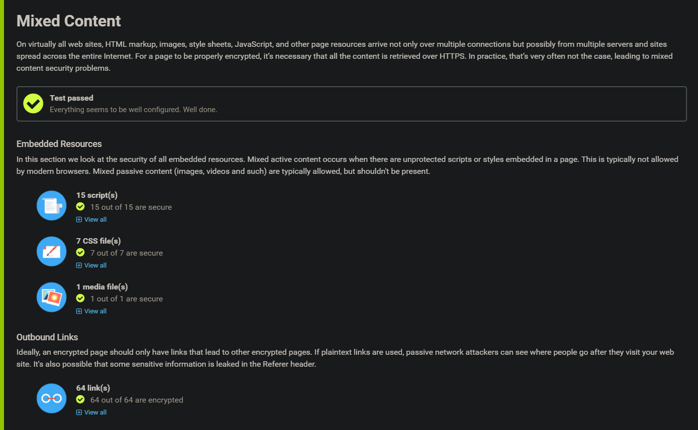 Hardenize Mixed Content