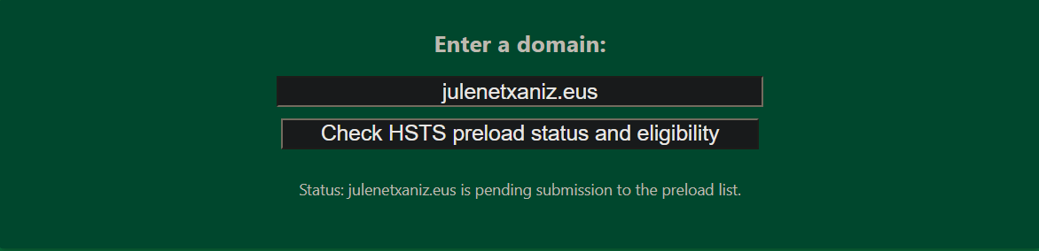 HSTS Preload Status
