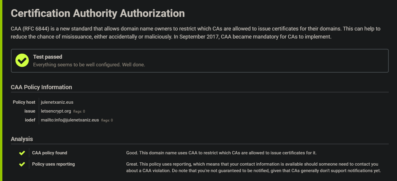 Certification Authority Authorization