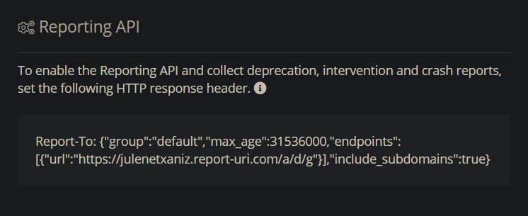 Report URI Reporting API